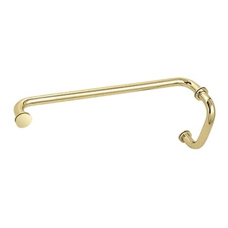 CRL BM6X18ULBR Unlacquered Brass 6" Pull Handle and 18" Towel Bar BM Series Combination with Metal Washers